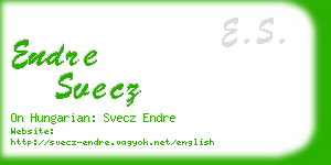 endre svecz business card